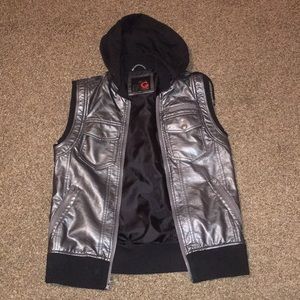 muscle cut jacket/vest with hoodie—small